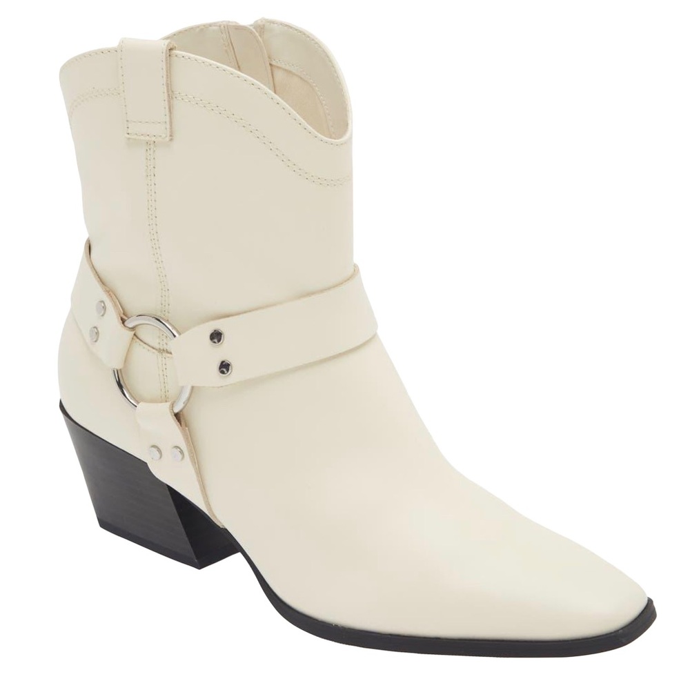 NWT — Open Edit Enzo Women’s Western Boot Cream Cowgirl Square Toe Size 7.5